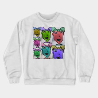 Rainbow Pink Hair Blue Face Crewneck Sweatshirt